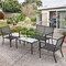 Costway 4 PCS Patio Furniture Set Sofa Coffee Table Steel Frame Garden